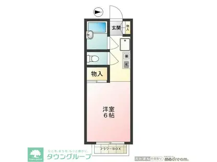 パレットEZOE(ワンルーム/2階)の間取り写真