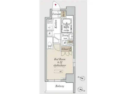 HF川口駅前レジデンス(1K/7階)の間取り写真