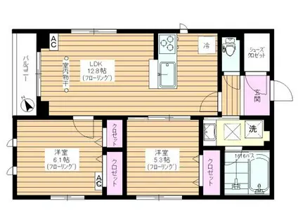 モノリス(2LDK/3階)の間取り写真