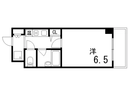 エステムコート芦屋西(1K/2階)の間取り写真