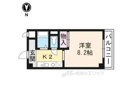 第2コーポ朝倉(1K/3階)の間取り写真