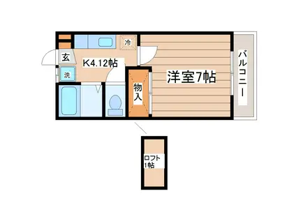 サンセピア(1K/1階)の間取り写真