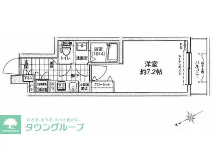 ドルチェ目黒ウエスト(1K/2階)の間取り写真