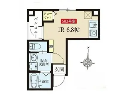 アイミング森下(ワンルーム/5階)の間取り写真