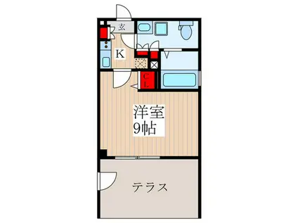 ルネサンスコート鷺ノ宮(1K/1階)の間取り写真