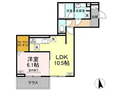 オリヴォ フラガンテ(1LDK/1階)の間取り写真