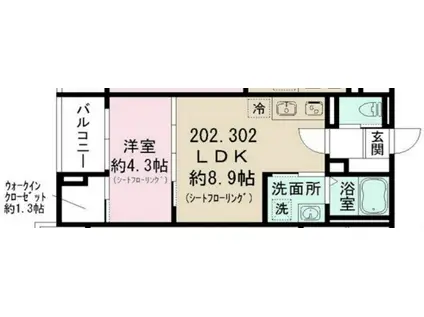 東京都練馬区上石神井南町計画(1LDK/2階)の間取り写真