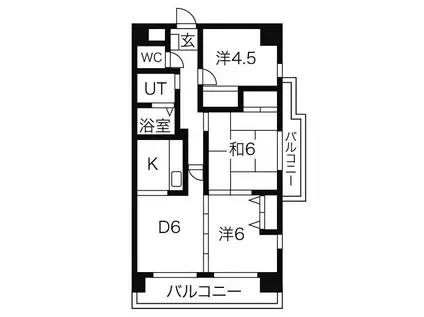 CHANGUIII泉(3DK/13階)の間取り写真