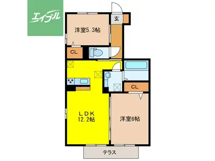 コーポ88 Ⅱ番館(2LDK/1階)の間取り写真