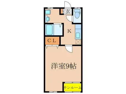 メゾンドシャルマン(1K/1階)の間取り写真