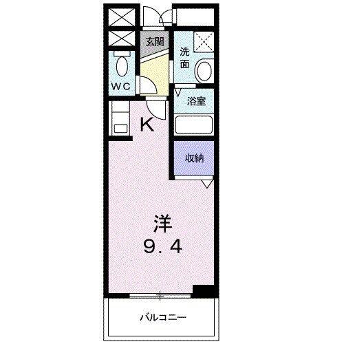 マンション・マーレ(ワンルーム/1階)の間取り写真