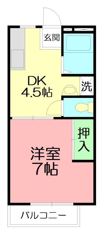 アレーテー(1DK/2階)の間取り写真