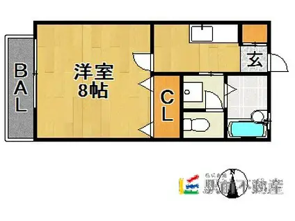 デュマン石井(1K/1階)の間取り写真