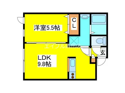 フォレスト里塚(1LDK/3階)の間取り写真