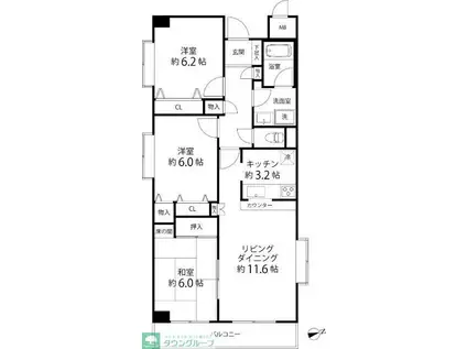 TS GARDEN横浜岸根公園(3LDK/4階)の間取り写真