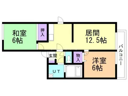 ハイセレール桂木(2LDK/2階)の間取り写真