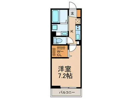 CANE ROSSO(1K/1階)の間取り写真