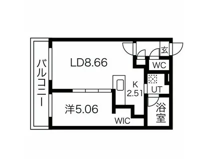 GRAN SKY(1LDK/3階)の間取り写真