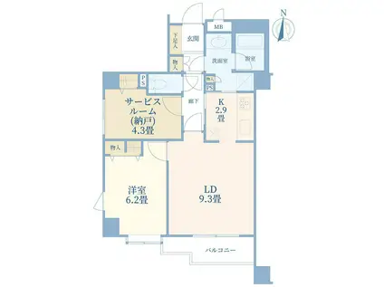 練馬スカイマンション(1SLDK/2階)の間取り写真