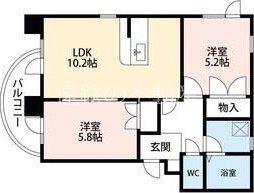エクセレントハイツ(2LDK/4階)の間取り写真