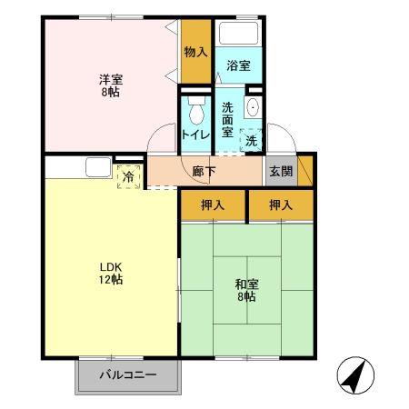 アーバンライフII(2LDK/1階)の間取り写真