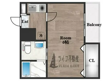 アドバンス俊徳(1K/2階)の間取り写真