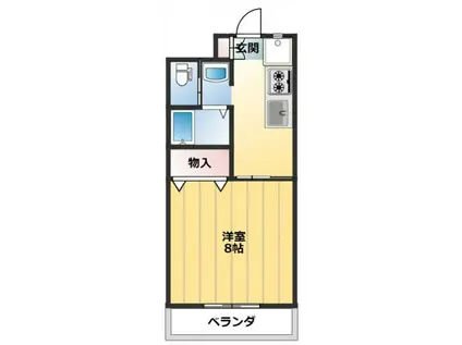 ASUKA(1K/2階)の間取り写真