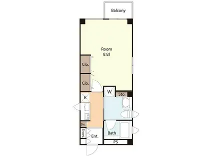 ブランシュ(1K/3階)の間取り写真