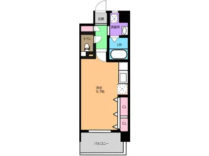 グラシア武蔵中原(ワンルーム/7階)の間取り写真