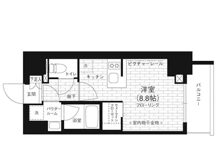 ステージファースト亀戸(ワンルーム/2階)の間取り写真