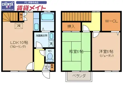 メゾンアークヒルI(2LDK/1階)の間取り写真