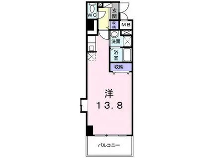 カスタナール(ワンルーム/3階)の間取り写真