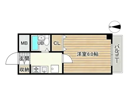 第二ナツメマンション(1K/2階)の間取り写真