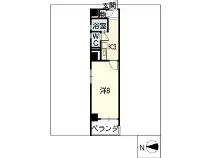 ハイツ金山(1K/5階)の間取り写真