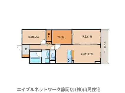 イーストタウン巽(2LDK/6階)の間取り写真