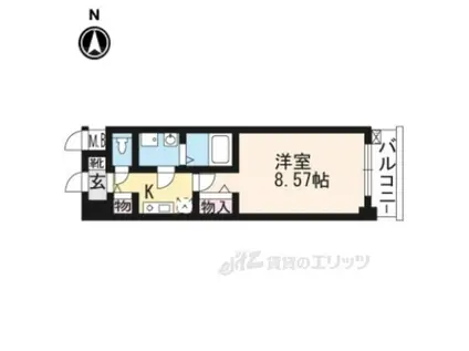 レジディア京都駅前(1K/8階)の間取り写真