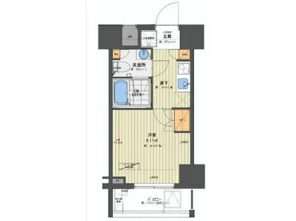 エムゲート(1K/5階)の間取り写真