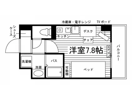 リビスタ盛岡駅前(ワンルーム/11階)の間取り写真