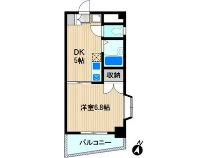 コートオデッセイ(1DK/3階)の間取り写真