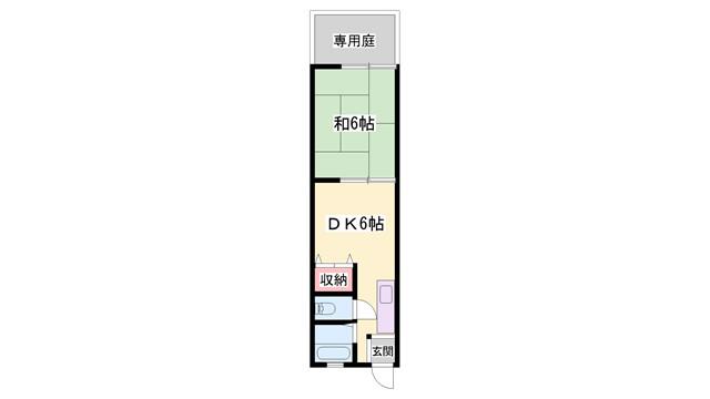 内山ハイツ(1DK/2階)の間取り写真