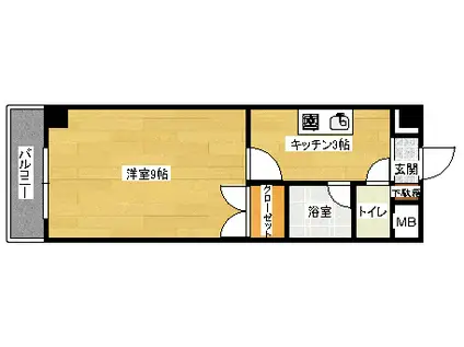 RESIDENCE西宮(1K/6階)の間取り写真