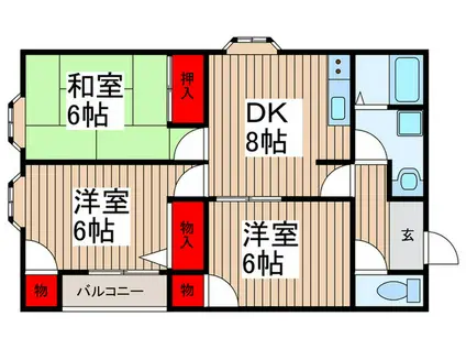 CASA DE LA MARL(3DK/3階)の間取り写真