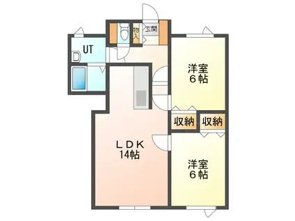 ラズベリーフィールズ(2LDK/1階)の間取り写真