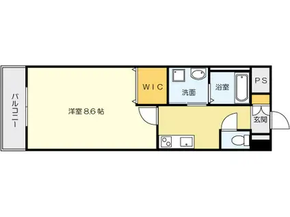 プランドール風の橋東(1K/7階)の間取り写真