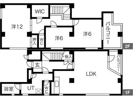 APEXビル新木曽川(2LDK/3階)の間取り写真