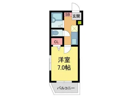 エルロン21(1K/4階)の間取り写真