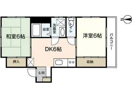 芳谷ビル(2DK/2階)の間取り写真