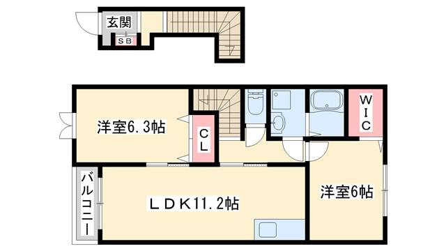 ラブリーコート(2LDK/1階)の間取り写真