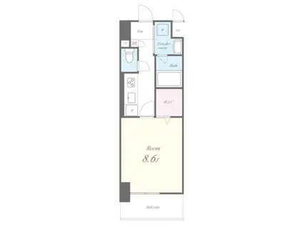 スタシオン俊徳道(1K/10階)の間取り写真