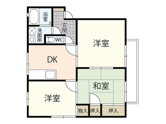 サンフラワー イイダ(3DK/1階)の間取り写真
